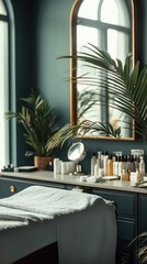 Elegant Beauty Salon Interior with Stylish Decor