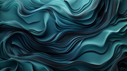 Fototapeta premium Abstract texture, teal wave pattern background