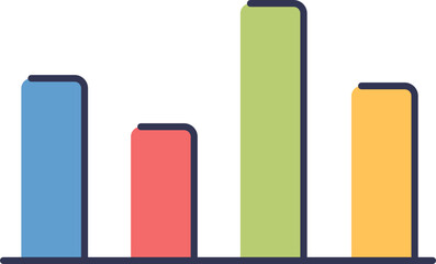 Colorful bar graph with rising green arrow, indicating growth or positive trend.