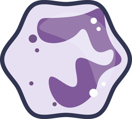 Illustration of a white blood cell, symbolizing immune response.