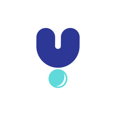 Initial Y logo design with freshness of liquid water drop concept.