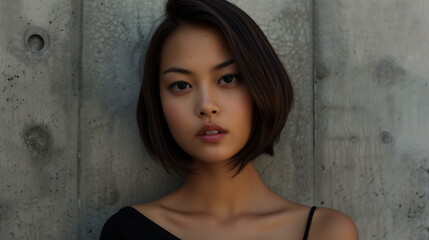 Fototapeta premium ヘアモデルの若い女性