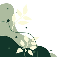 Minimalist Green Leaf Corner