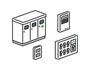 電気設備イラストセット