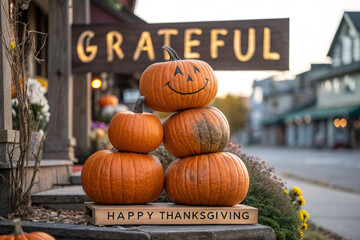 Thanksgiving Gifts Background with Happy Thanksgiving Letters