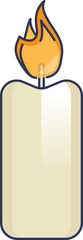 Illustration of a lit candle symbolizing ritual and meditation.