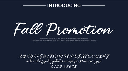 Fall Promotion Font Stylish brush painted an uppercase vector letters, alphabet, typeface