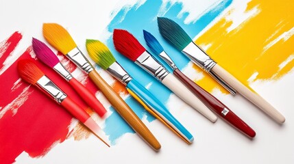 Fototapeta premium paintbrushes with different colors
