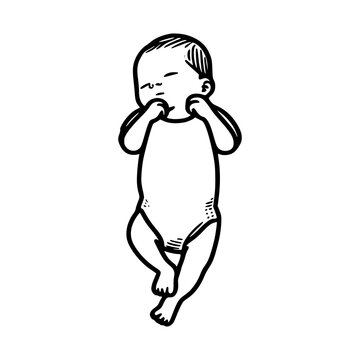 New bron baby silhouette vector with white background 