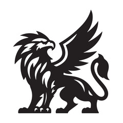 A griffin creature mascot on a white background