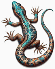 Obraz premium TRIBAL TATOO トライバル タトゥ 刺青 トカゲ
