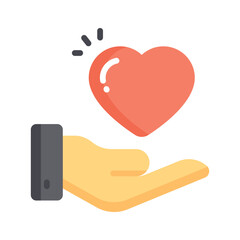 Hand holding a heart, symbolizing empathy and care