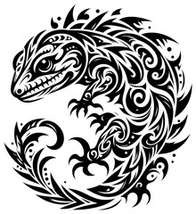 TRIBAL TATOO トライバル タトゥ 刺青 トカゲ