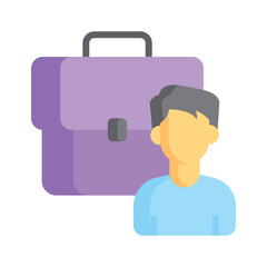 Briefcase with a person, representing a professional portfolio