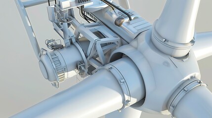 Wind power plant and technology. Smart grid. Renewable energy. Sustainable resources