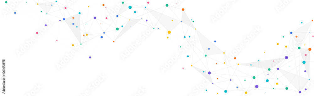 Wall mural geometric connected background. connecting dots and lines. global network connection. banner templat