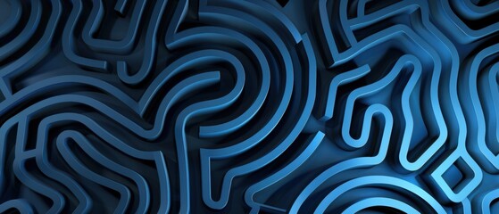 Obraz premium Abstract blue maze pattern design for modern backgrounds and creative projects