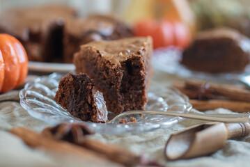 Chocolate covered pumpkin bundt cake