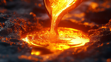 Flowing molten gold intense and glossy