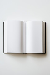 an open book or notebook with blank pages, ready to be filled with your stories.