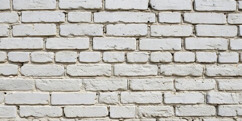 Fototapeta premium Traditional white brick wall background seamless pattern with textured mortar joints, stone work, interior decoration, architectural element, texture