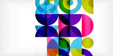 Colorful circle abstract background. Template for wallpaper, banner, presentation, background