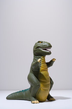 Close up of a toy dinosaur.