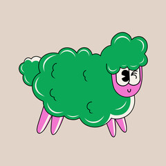 Doodle cute character illustration sheep sticker