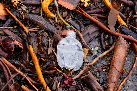 Plastic bottle on beach
