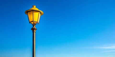 Daytime Street Light Illuminating a Clear Blue Sky with Copy Space for Urban and Nature Themes