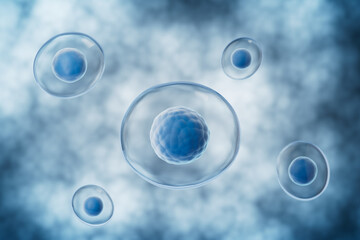 Medical cells with dark background,3d rendering
