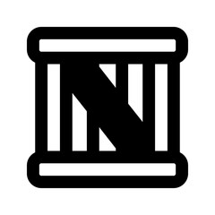 wooden box glyph icon