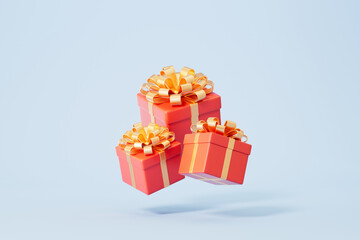 Present and holiday concept gift box,3d rendering