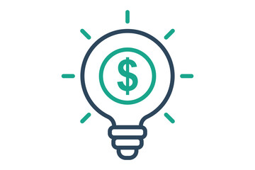 Reason icon. line icon style. light bulb with dollar. icon related to motivation. success elements vector illustration