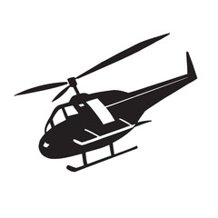 Helicopter icon on isolated white background with glyph icon style, Helicopter vector illustration. helicopter icon, thin line symbol color editable.