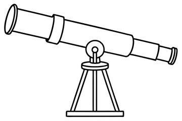 Telescope line art vector illustration 