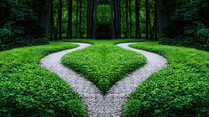 A fork in the road, with two paths diverging, representing choices, decisions, and the different paths life can take.