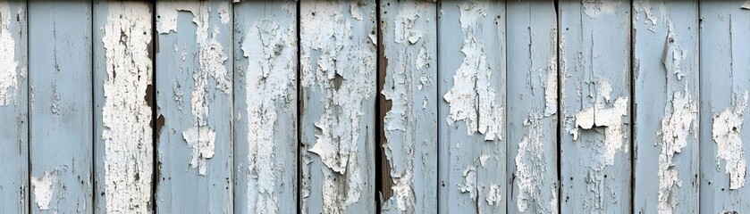 Obraz premium Weathered Wooden Wall with Peeling Blue and White Paint