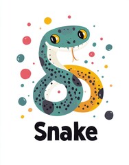 Cute cartoon snake pattern