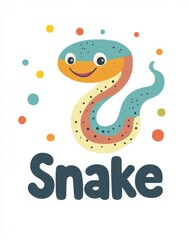 Naklejka premium Cute cartoon snake pattern