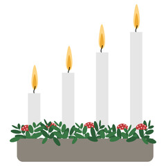 Four candles lit at the fourth sunday in advent.