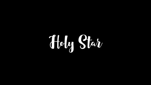 Christmas Quote Animated Stylish Cursive Typography Text Glitch Effect on Black Background Holy Star
