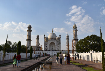 Aurangabad, Maharashtra (India) : May 13, 2023 - Close view of the Tomb of the lady (Bibi ka Maqwara)