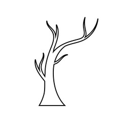 Bare tree icon vector. Tree illustration sign. Autumn symbol or logo.