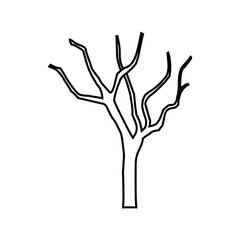 Bare tree icon vector. Tree illustration sign. Autumn symbol or logo.
