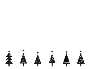 クリスマスツリーのフレームイラスト