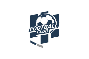 Soccer Logo or football club sign Badge. Football logo with shield background vector design. Vector illustration. 