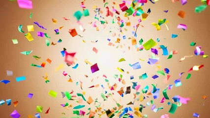 Colorful confetti burst celebration with vibrant shapes and patterns