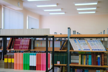 Books close-up on the shelf