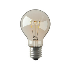 Classic lightbulb with glowing filament, warm illumination, vintage design, isolated on clean background, inviting ambiance